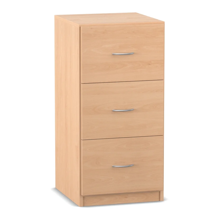 Unterschrank, 99,1 x 48,1 cm, mit 3 hohen Holzschubladen, Buche hell