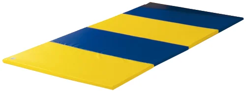 Gymnastikmatte, Trainingsmatte, gepolsterte Matte, Übungsmatte, gelb-blaues Muster