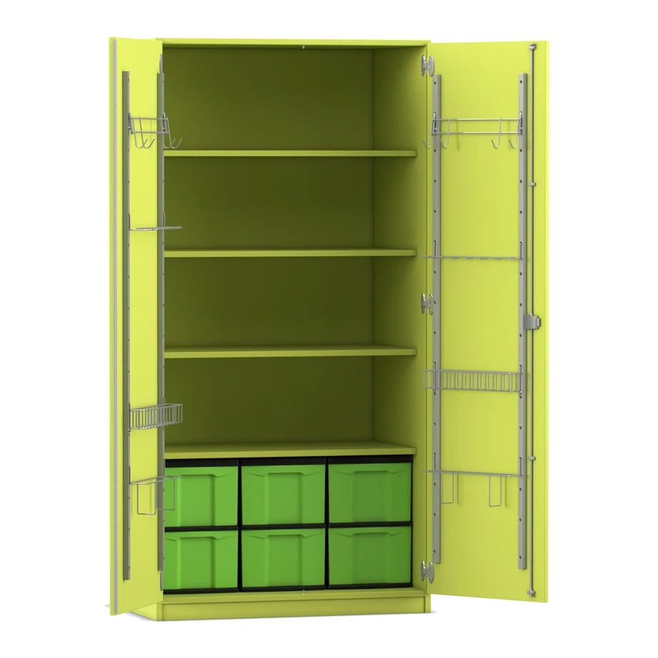 Schrank, Aufbewahrung, Regal, Haken, Kisten organizers