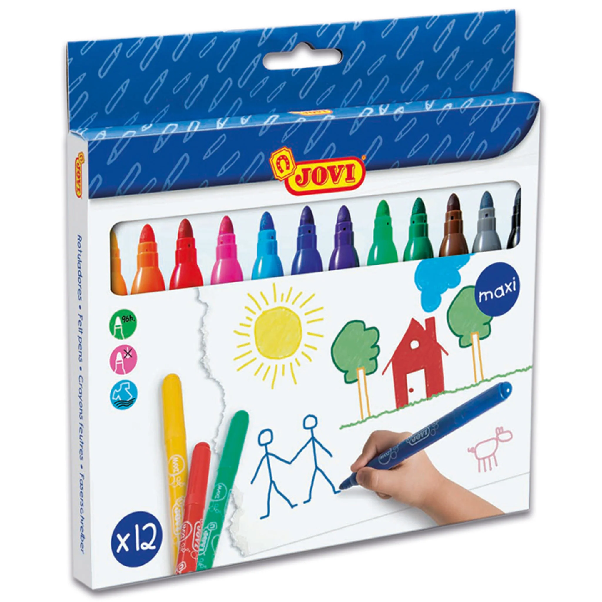 Marker-Set, Farbstifte, Waschbare Marker, Kinderkunst, 12 Farben