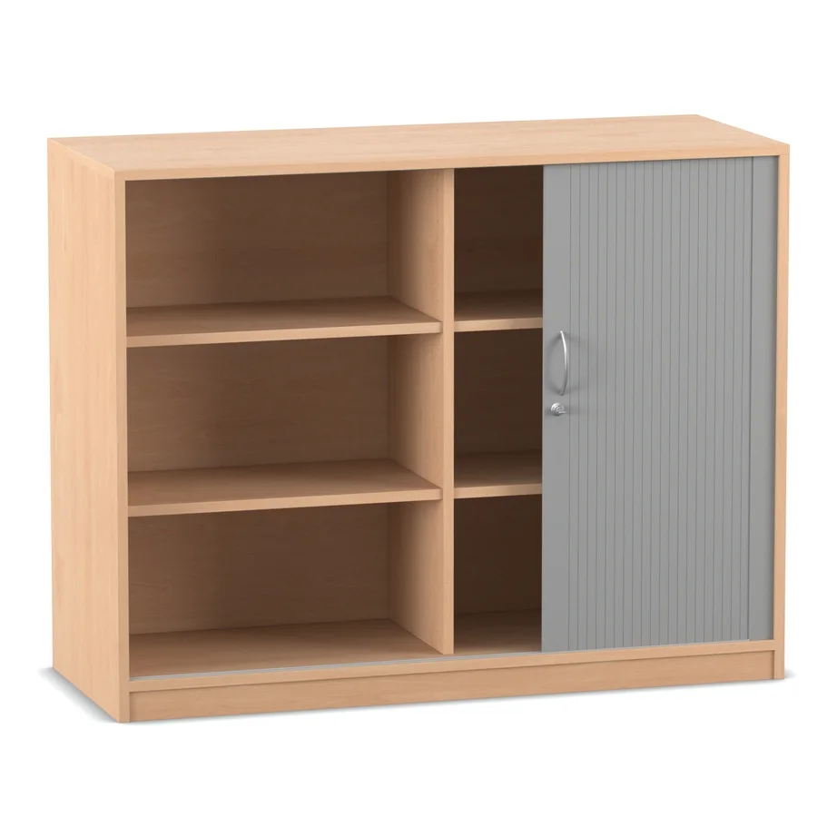 Unter-Rollladenschrank - Breite: 126,4 cm, Buche hell
