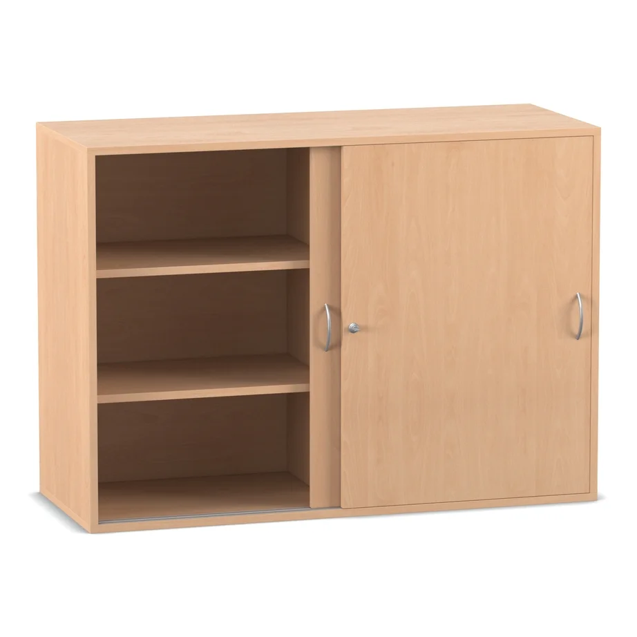 Aufsatz-Schiebetürenschrank, 90,9 x 126,4 cm, Buche hell