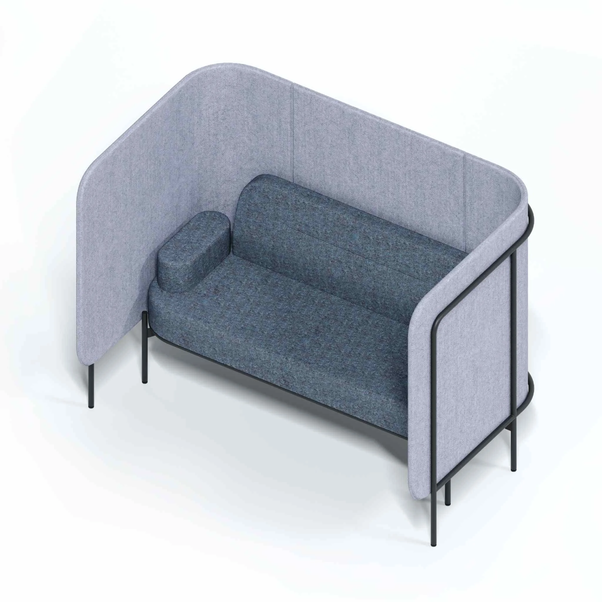 Sofa, Garnitur, Sesselbank, Stoffbezug, Rahmen aus Metall