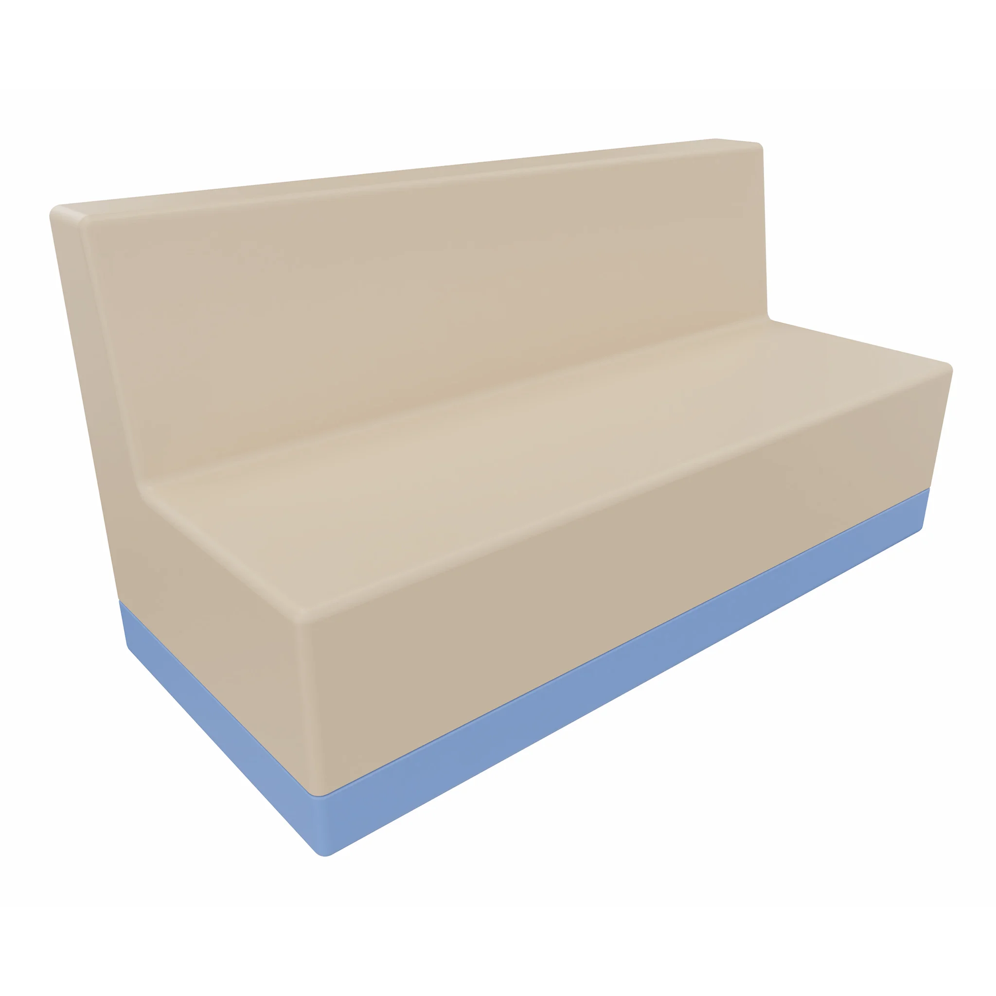 Sitzbank, Sofa-Bank, Wohnzimmerbank, Beige, Blauer Sockel