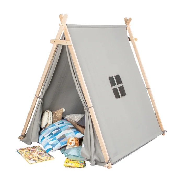 Kinder-Tipi, Sandkasten, Holzrahmen, Stoffzelt, Kissen
