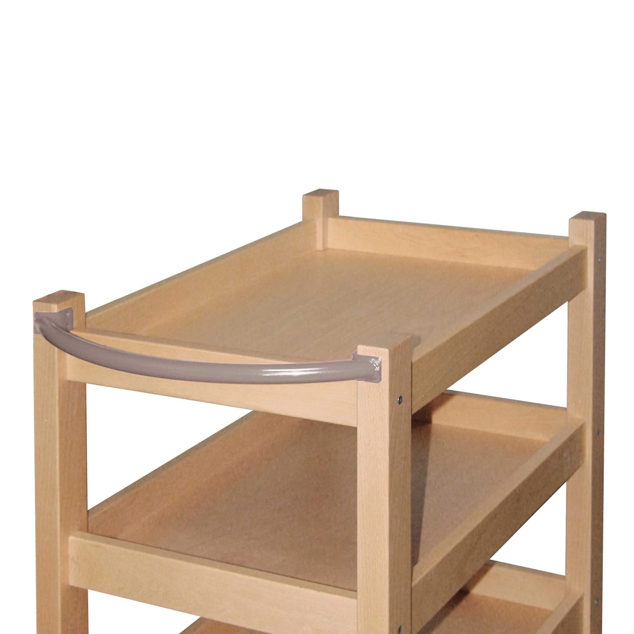 holzregal, regal, treppe, holz, regal mit rollenlan