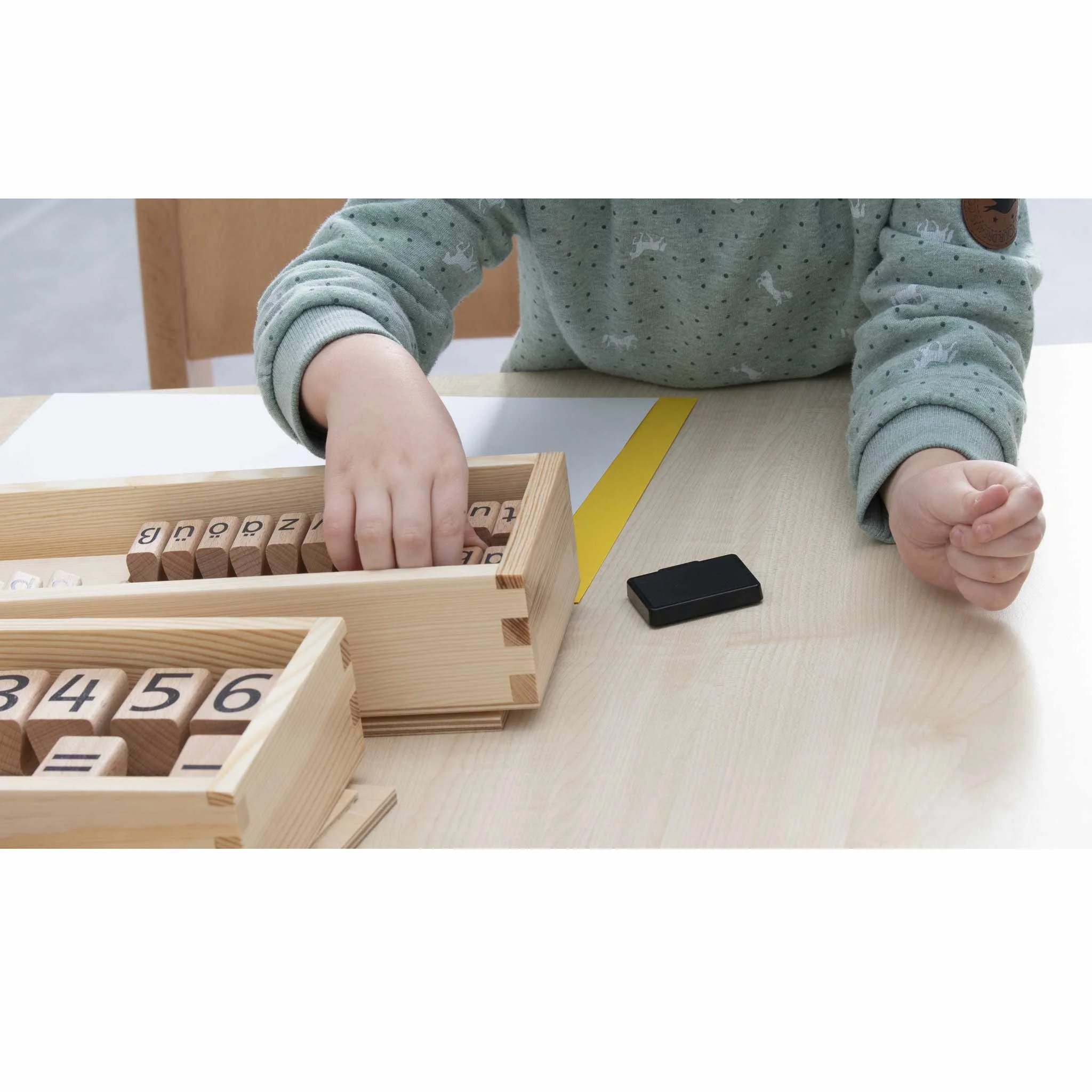 Holzspielzeug, Ziffernblock, Baukastenspiel, Lernspiel, Holzklotz