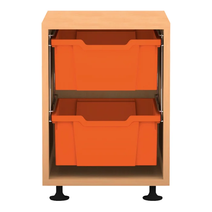 Küche, Unterschrank, Schubladenboxen, Orange, Holzoptik