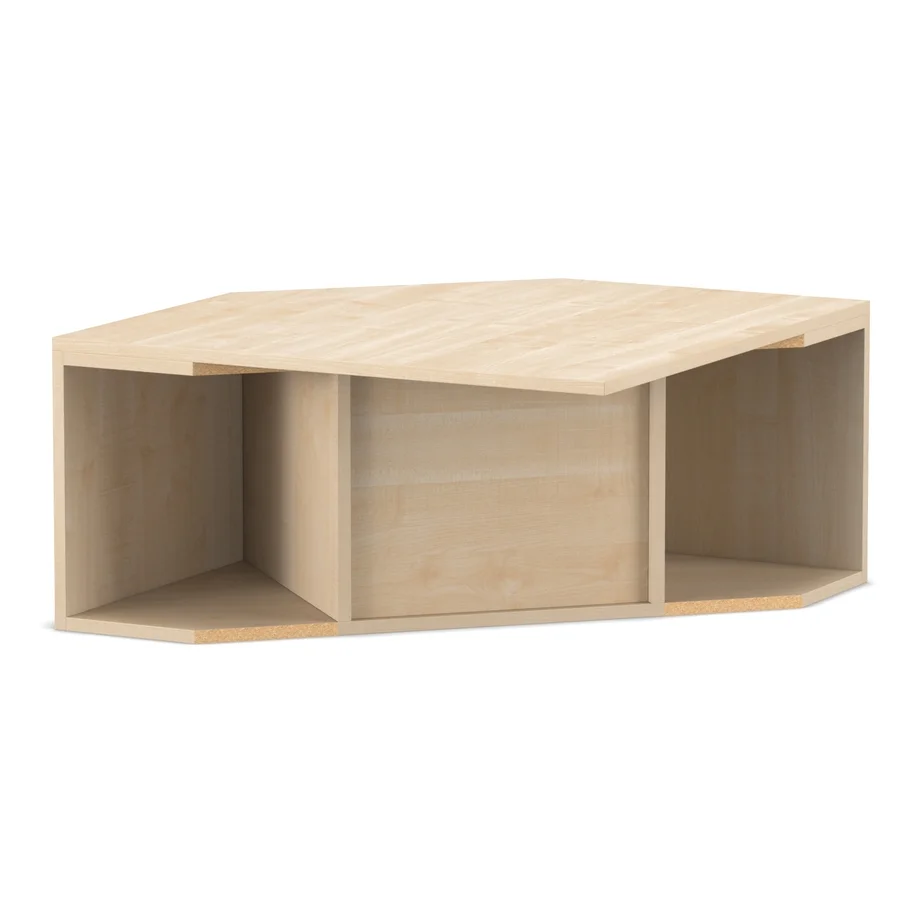 TV-Tisch, Holz, Offenes Fachregal, Beton-Pappel?, Kiefernholz