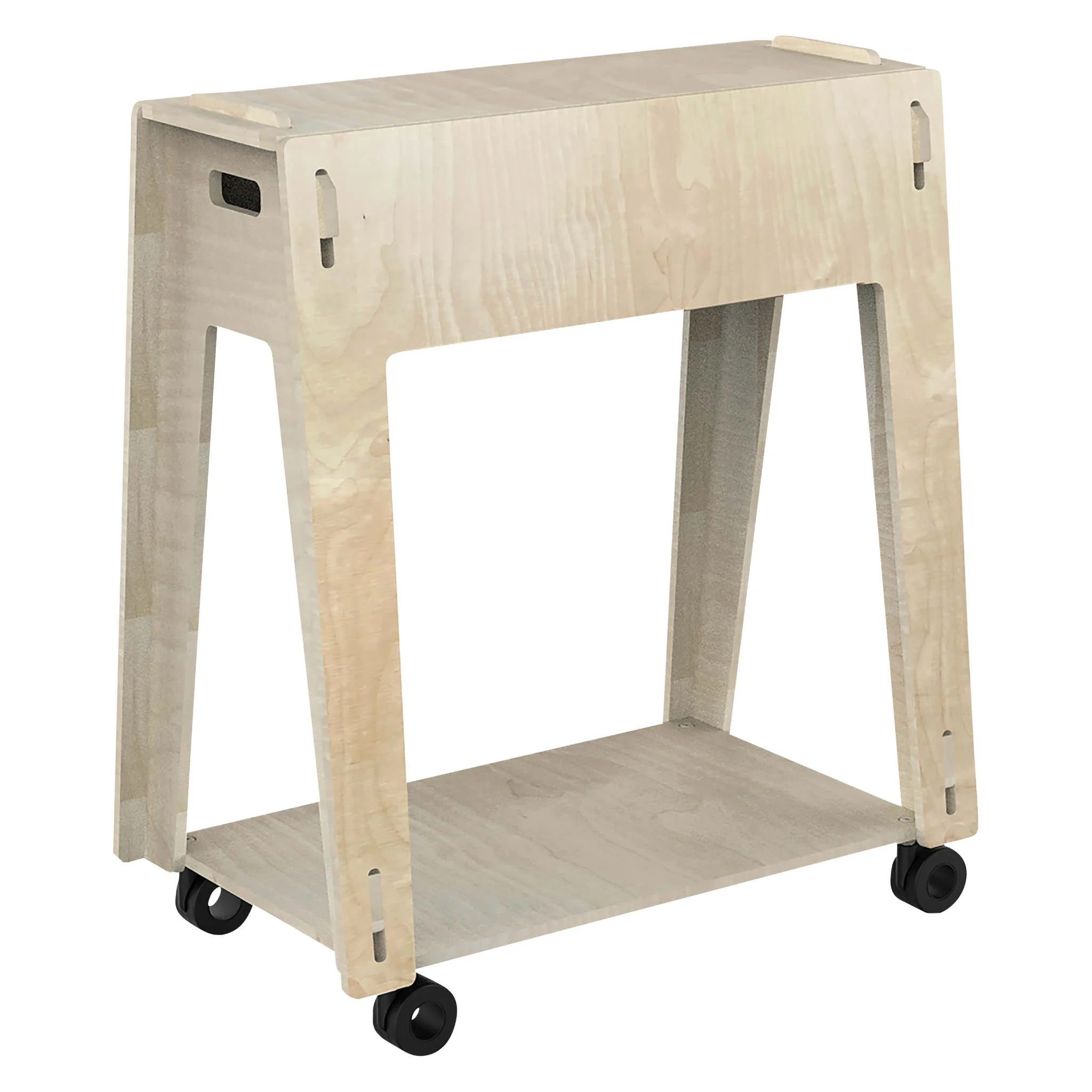 Holzbeistelltisch, Beistelltisch, Klapptisch, Rollbar, Holz Möbel