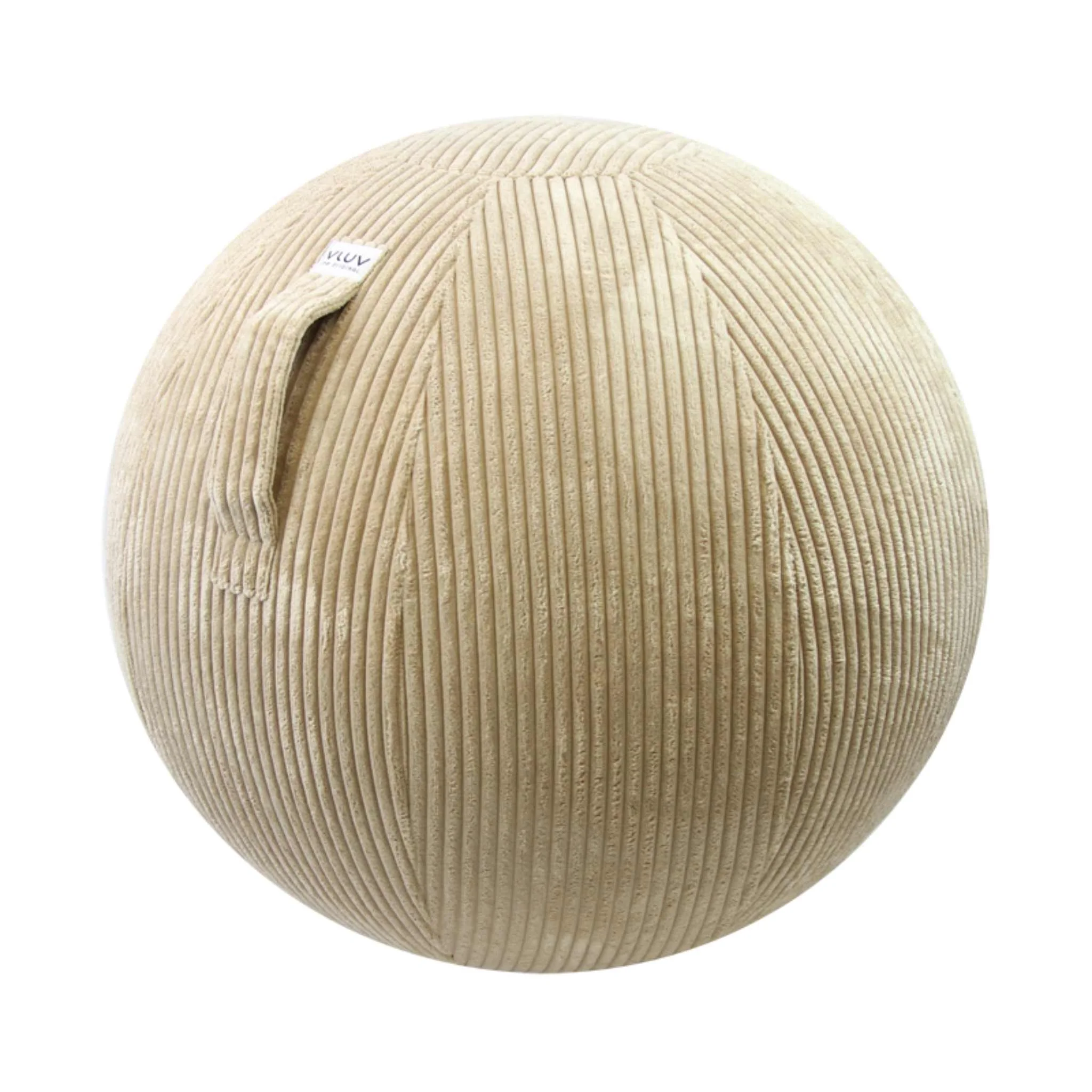 corduroy, beige, ball, pouf, soft-seating