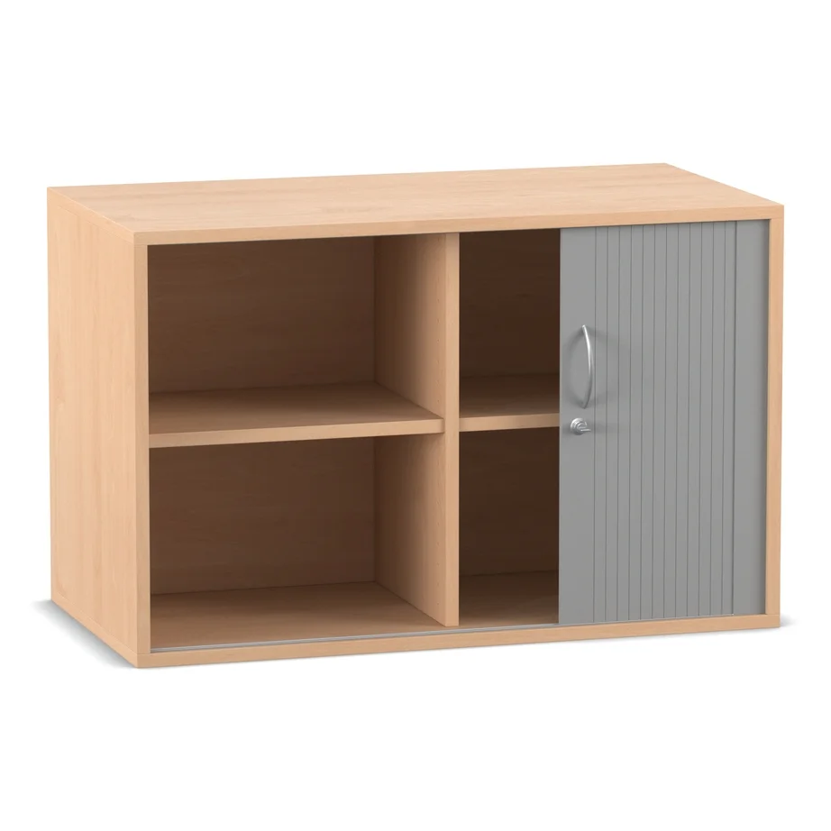 Aufsatz-Rollladenschrank, 60,6 x 94,4 cm, mit Mittelwand, Buche hell