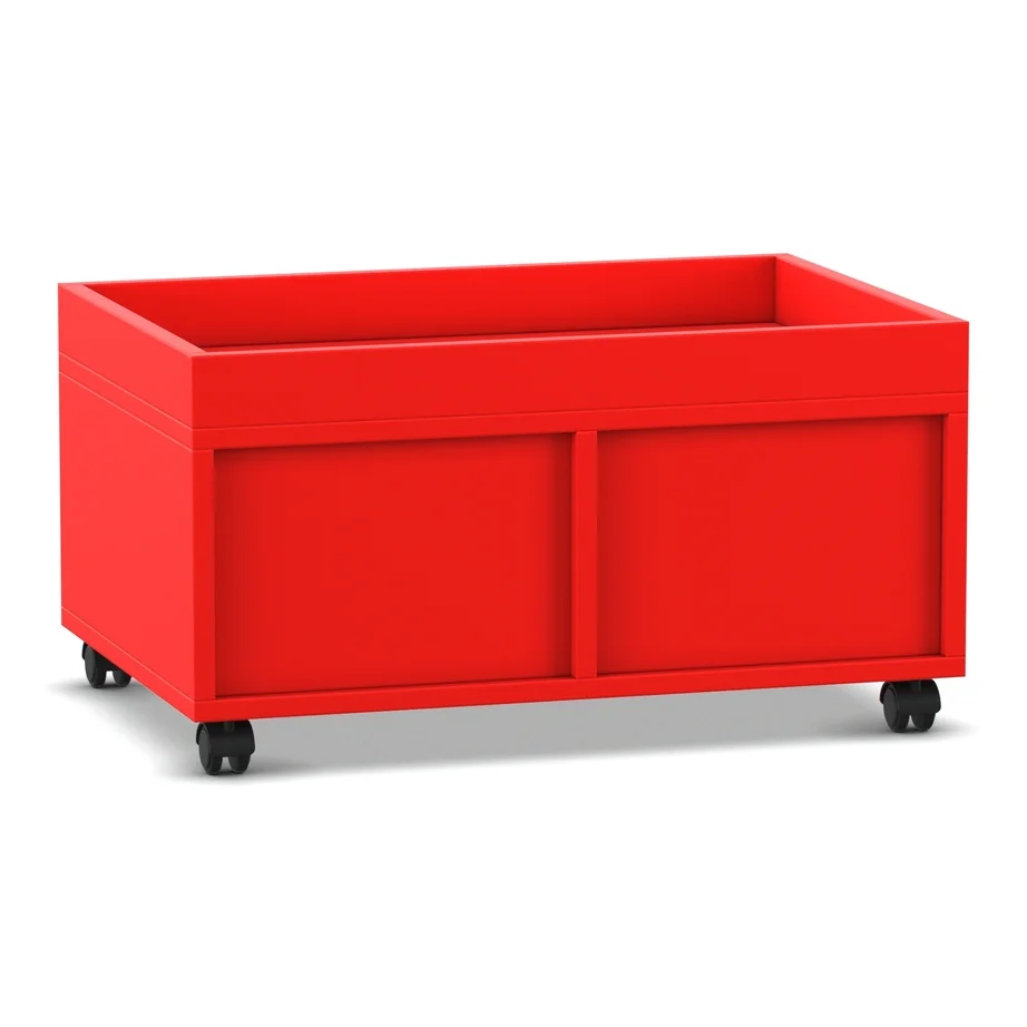 rotiger Aufbewahrungsschrank, mobiler Schrank, Schrank ohne Schubladen, rollbare Rollen, offene Oberseite