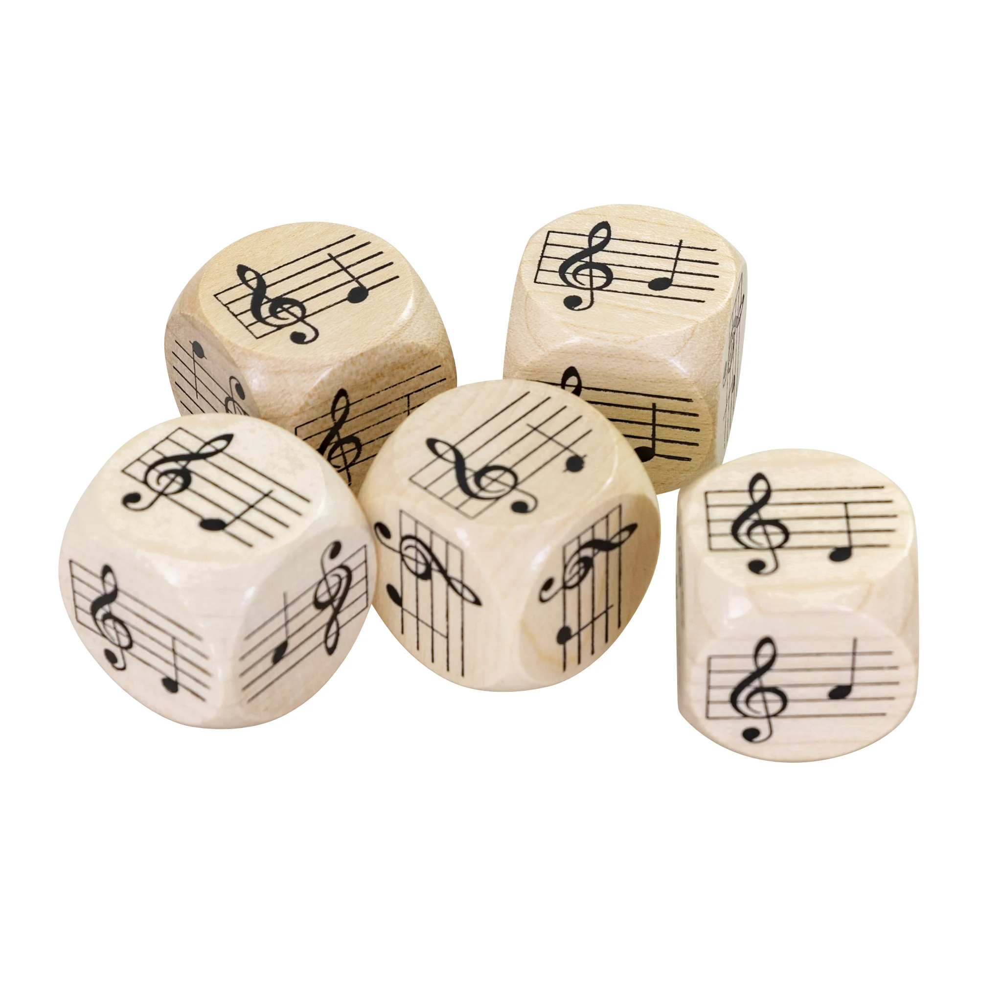 Holzwürfel, Musiksymbole, Notenwürfel, Holzwürfel, Musikboard