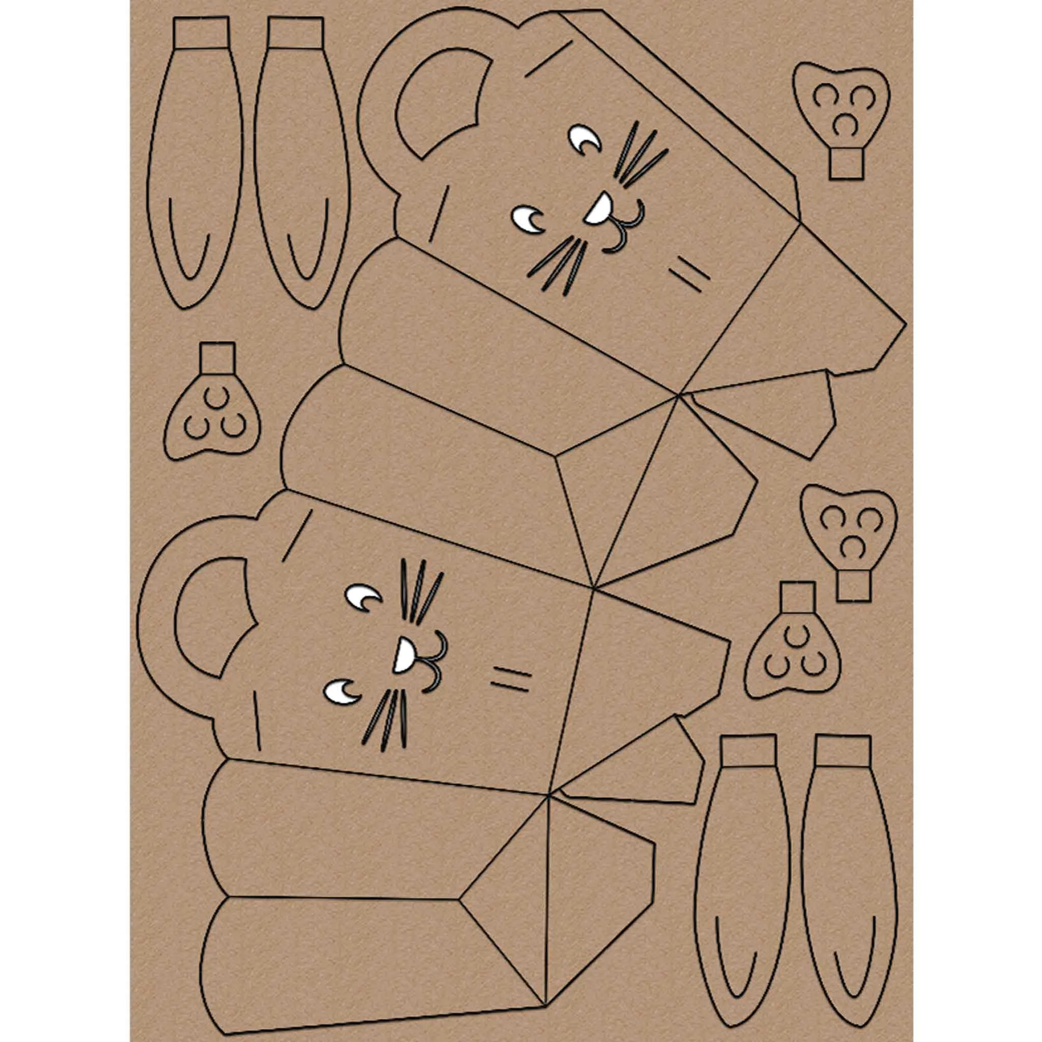 Kartonbox, Katze, Tierfigur, Verpackung, Tierkopf