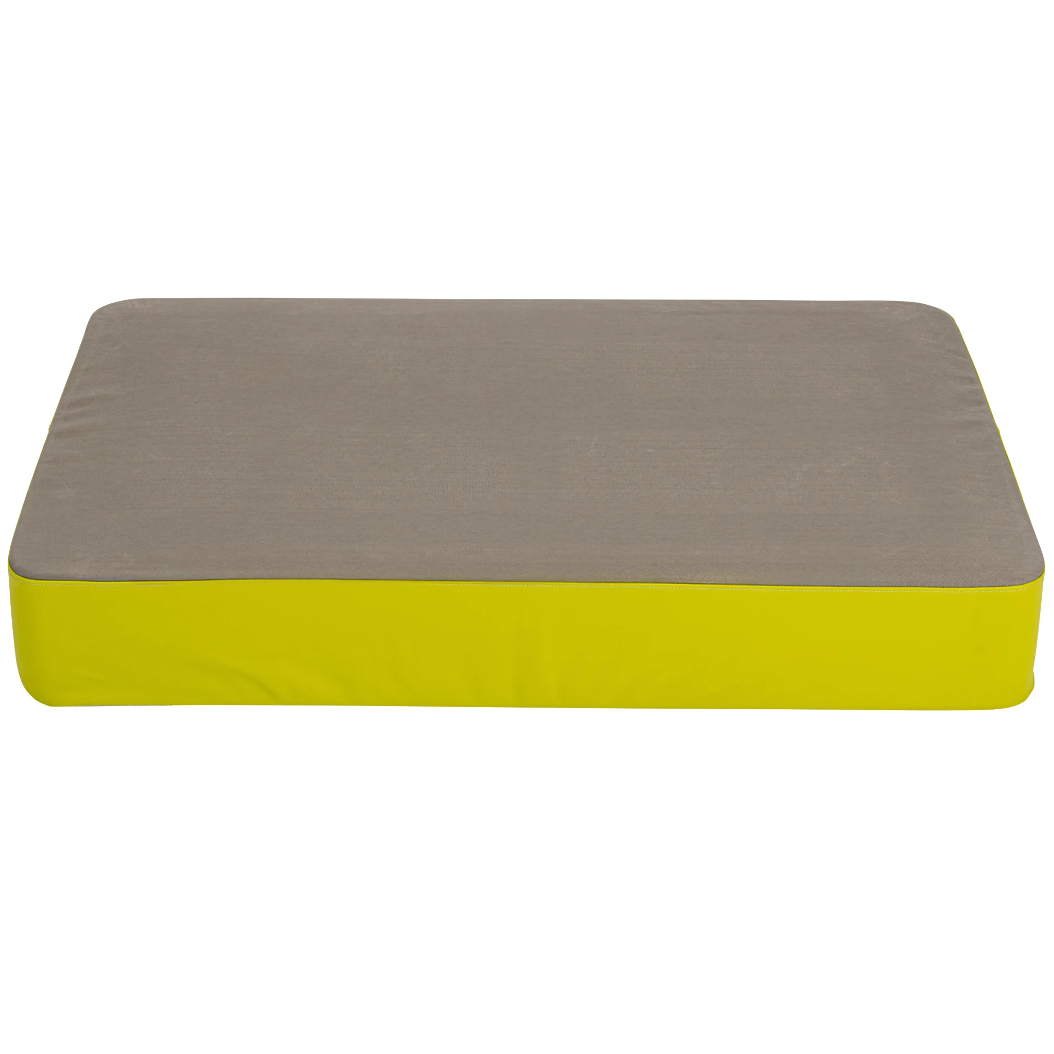 Matte, Graues Top-Kissen, Gelber Seitenrand, Kissen, Matratzkissen