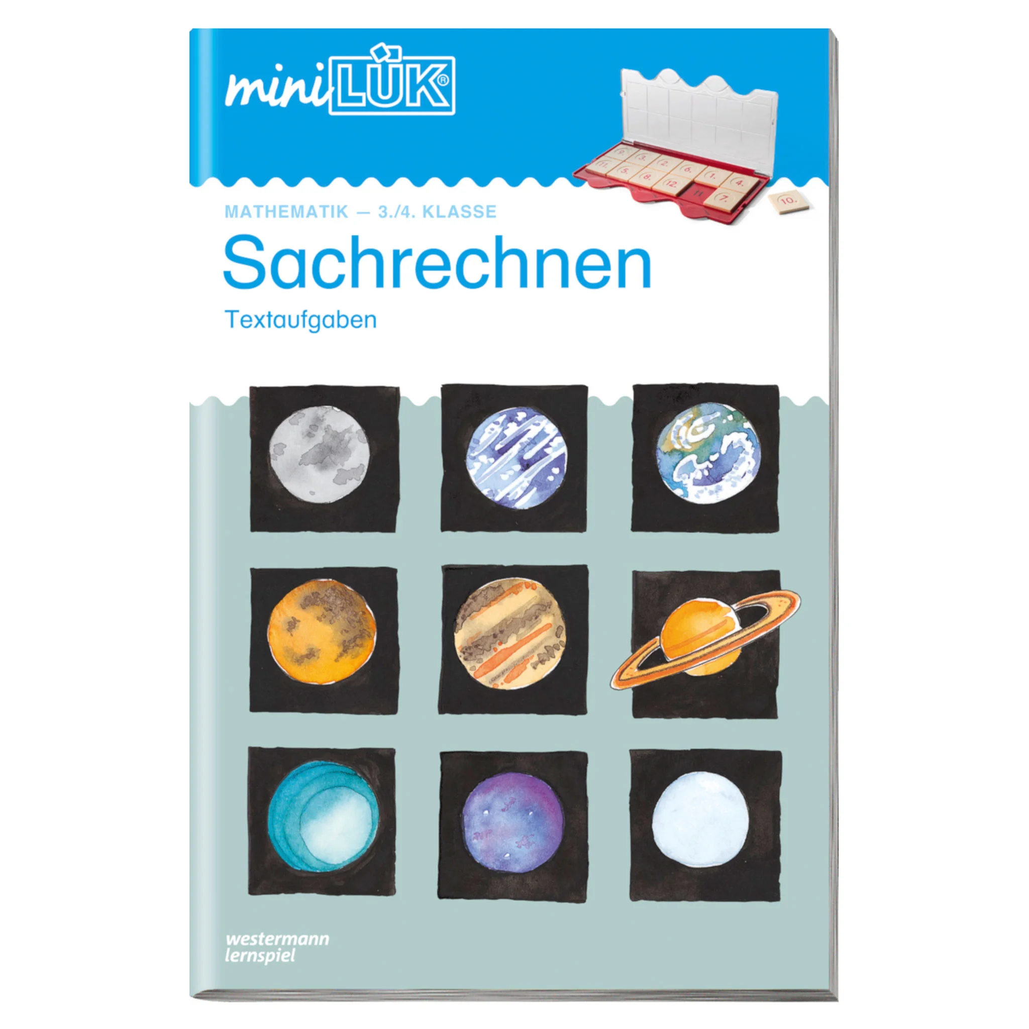 Mathematik, Sachechnen, Textaufgaben, Arbeitsbuch, Planetenkarten