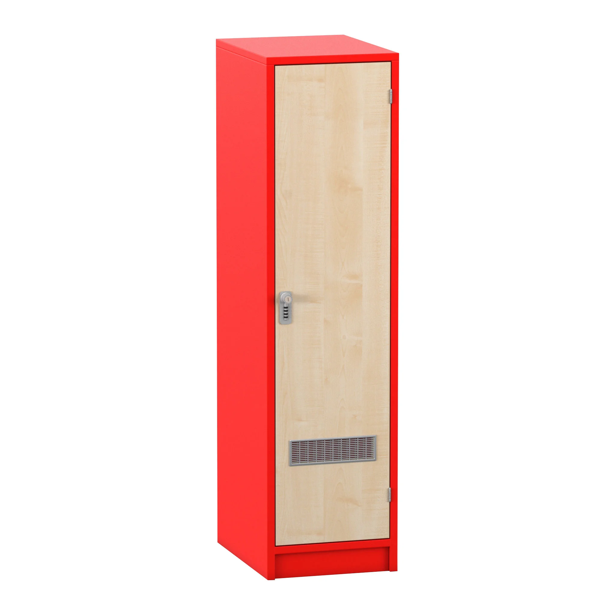 Schrank, Schloss, Holz-Tür, Lüftungsgitter, Rot