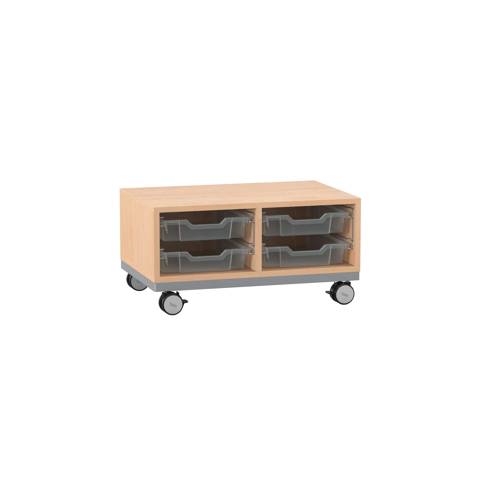 Rollwagen, Holz, Schubkasten, Gleiter, Kleinteile-Aufbewahrung