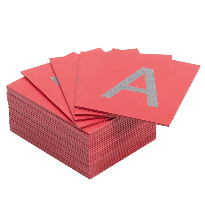 Schilderkarte, Rot, Buchstaben, Praxishinweis, Lernmaterial