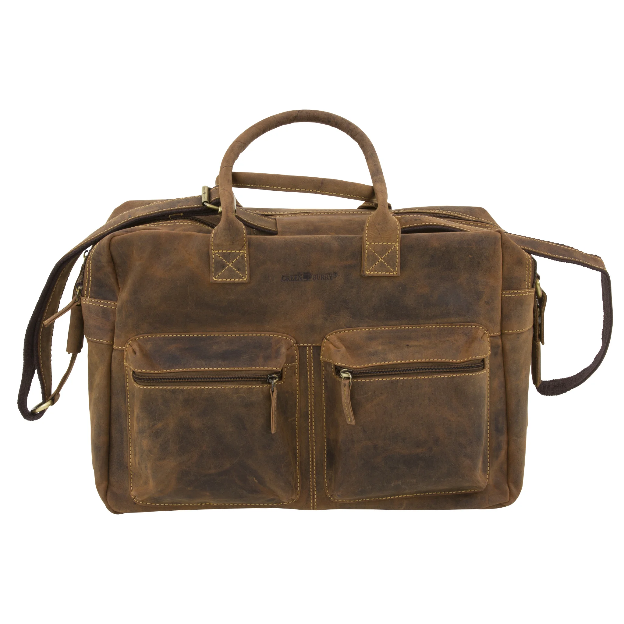 Laptoptasche, Messenger, Leder, Geldbörse, Vordertaschen