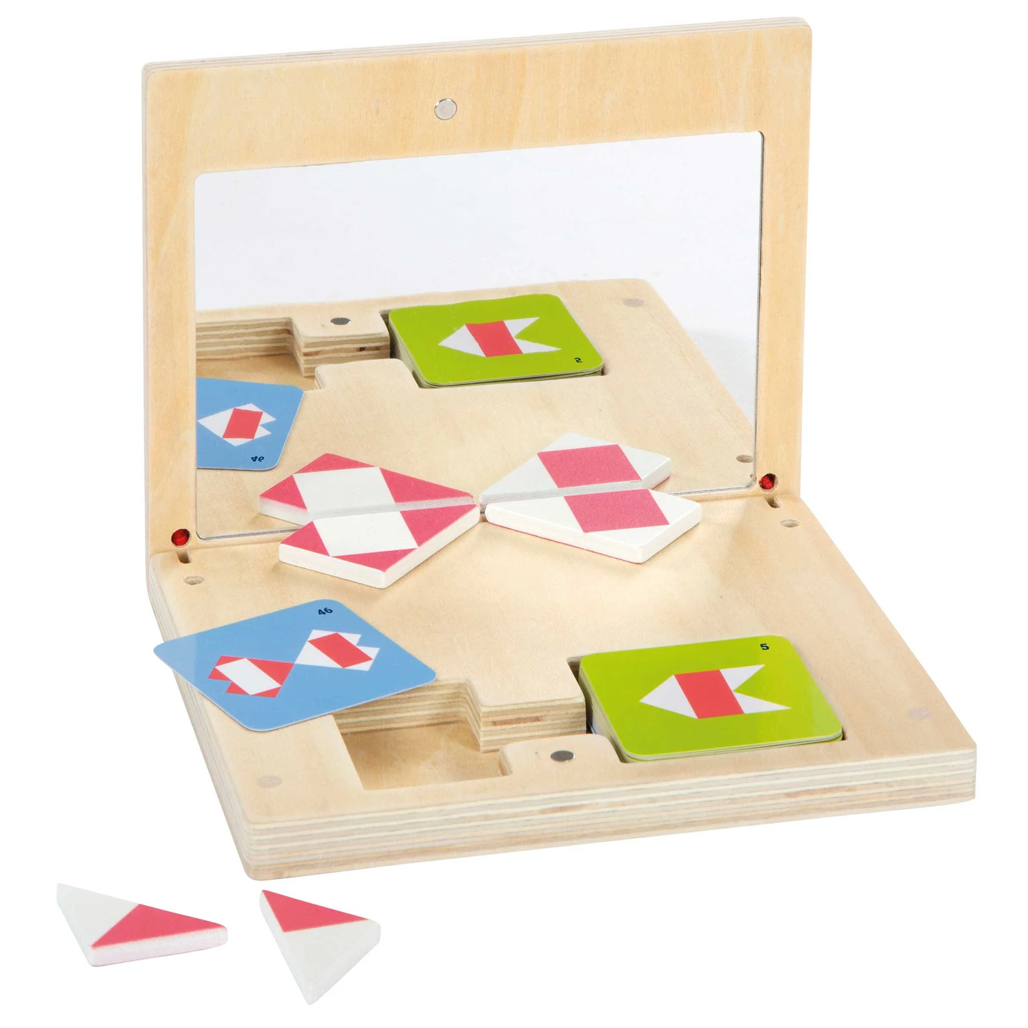 Holzspielzeug, Puzzle, Domino, Dreiecke, Magnetspiel