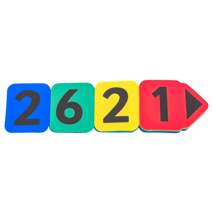 zahlen, Karten, Puzzlespiel, bunte Blöcke, Arrow