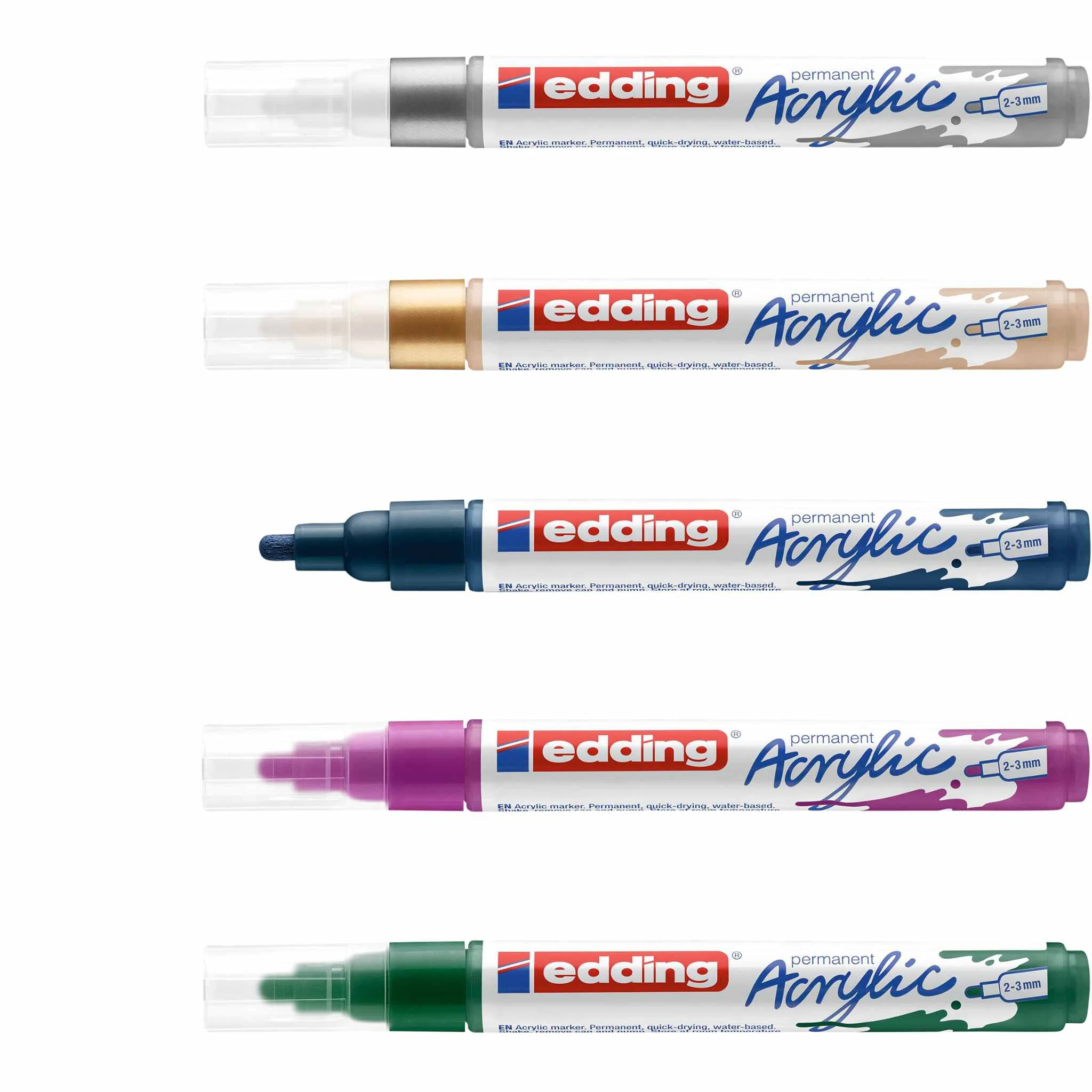 Acrylmarker, Permanentmarker, 2-3 mm Spitze, Farbstift, Farbset