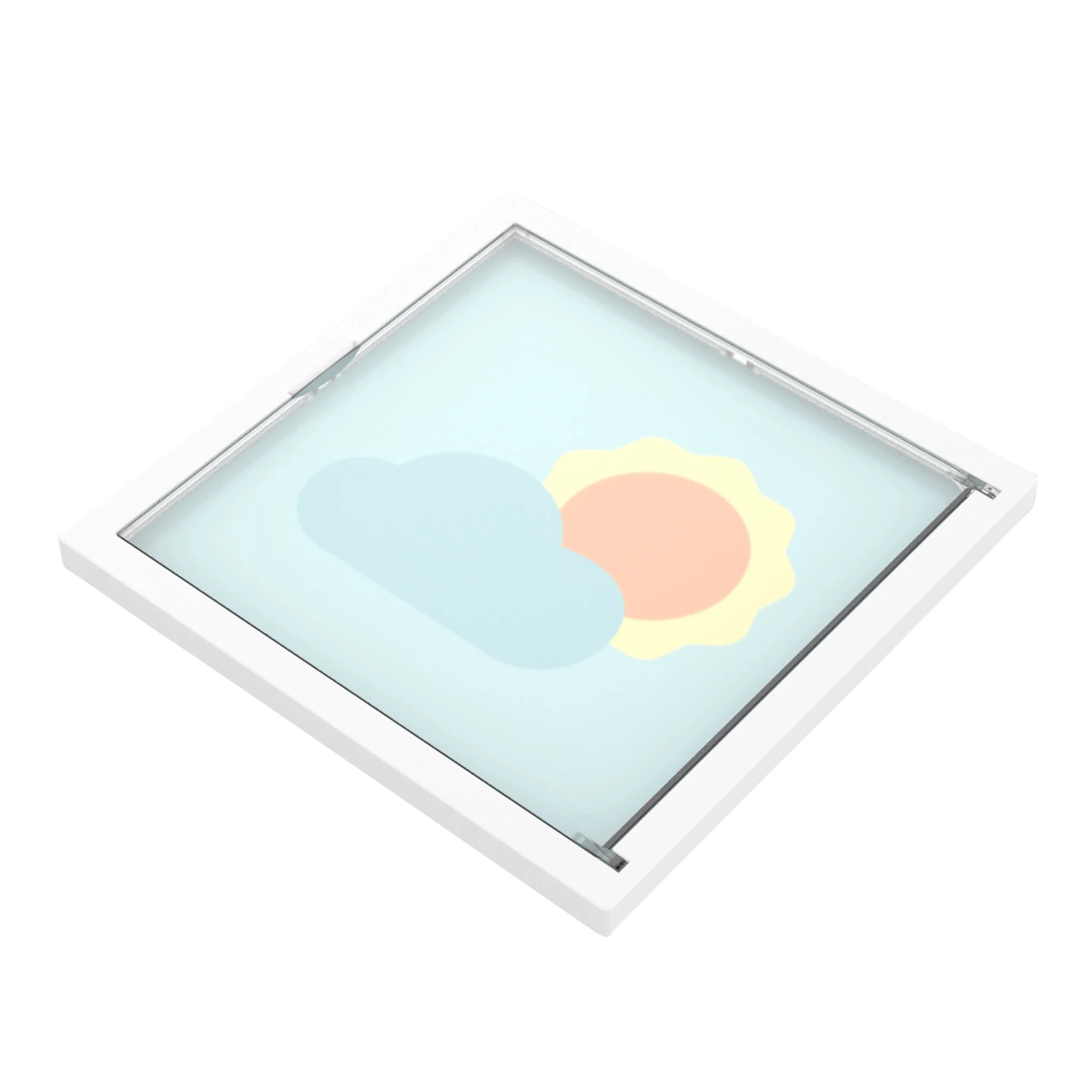 Lichtpanel, Sonnen-Wolken-Motiv, Wolken-Sonnenbild, Rahmenleuchte, Deckelglas