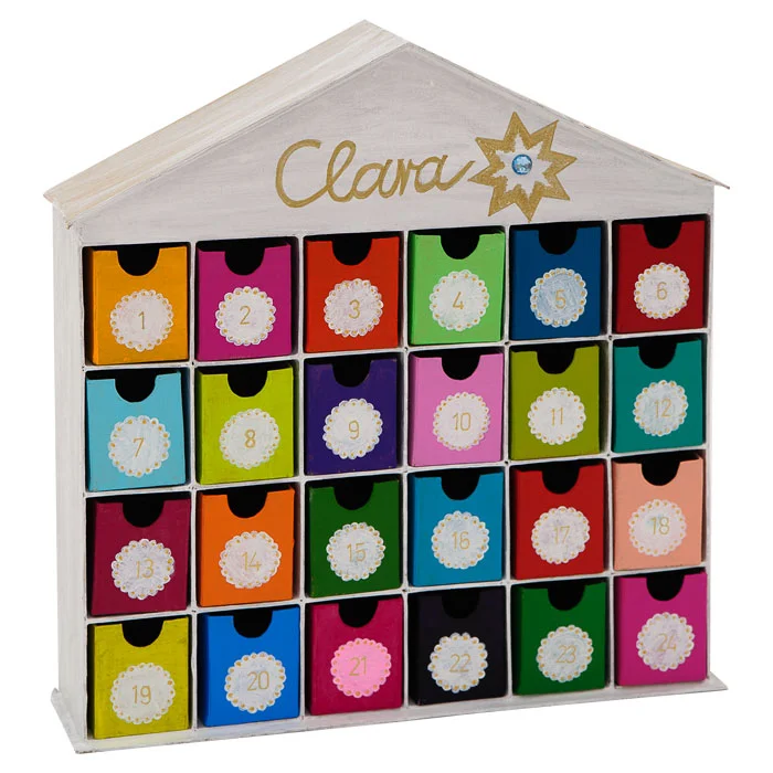 Adventskalender, Schachtel, zwei Dutzend Farben, Holz, Taschenkalender