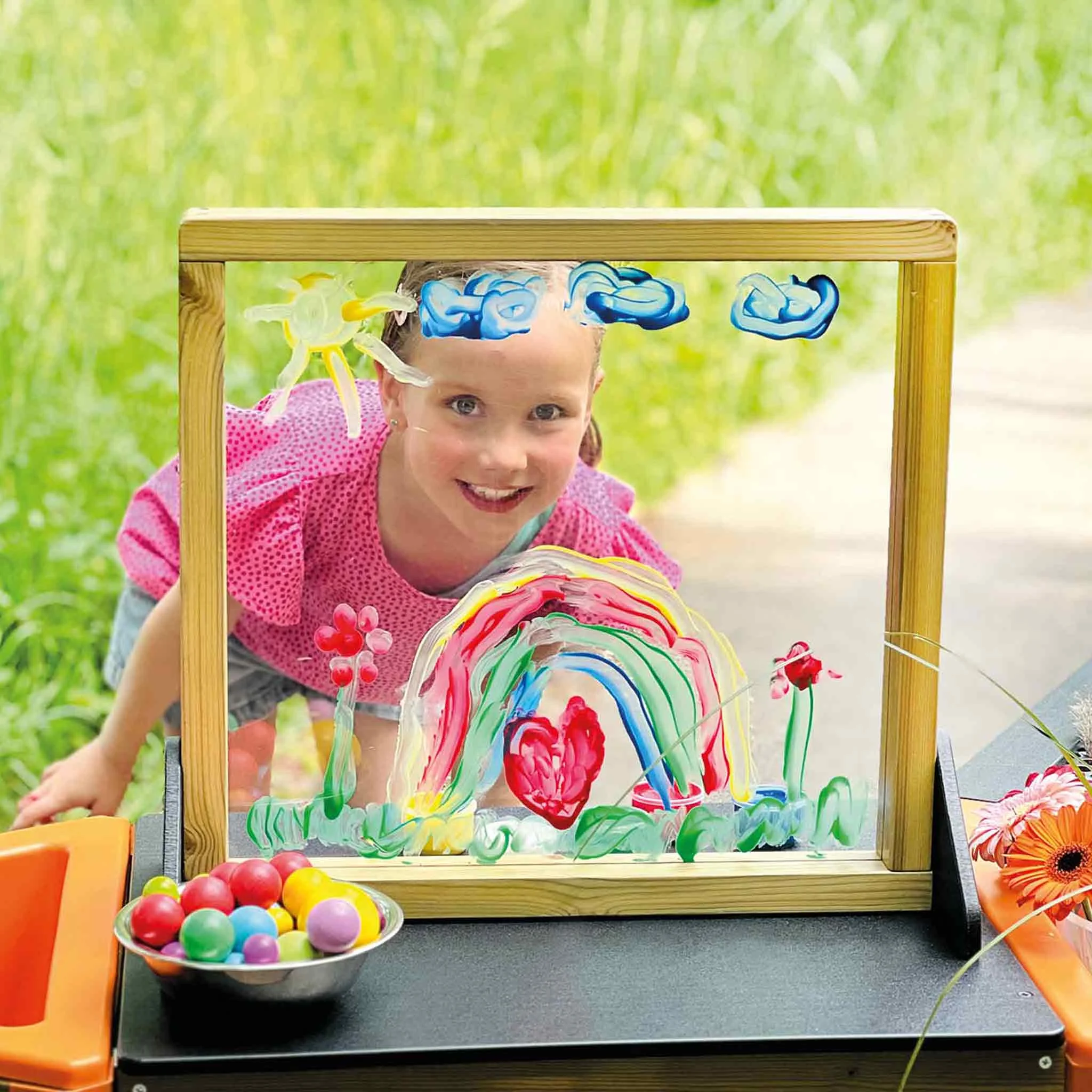Kinderkunstkasten, Malrahmen, Seifenblasen – Rainbow, Gummibandfarben, Kunstprojekt-Satz
