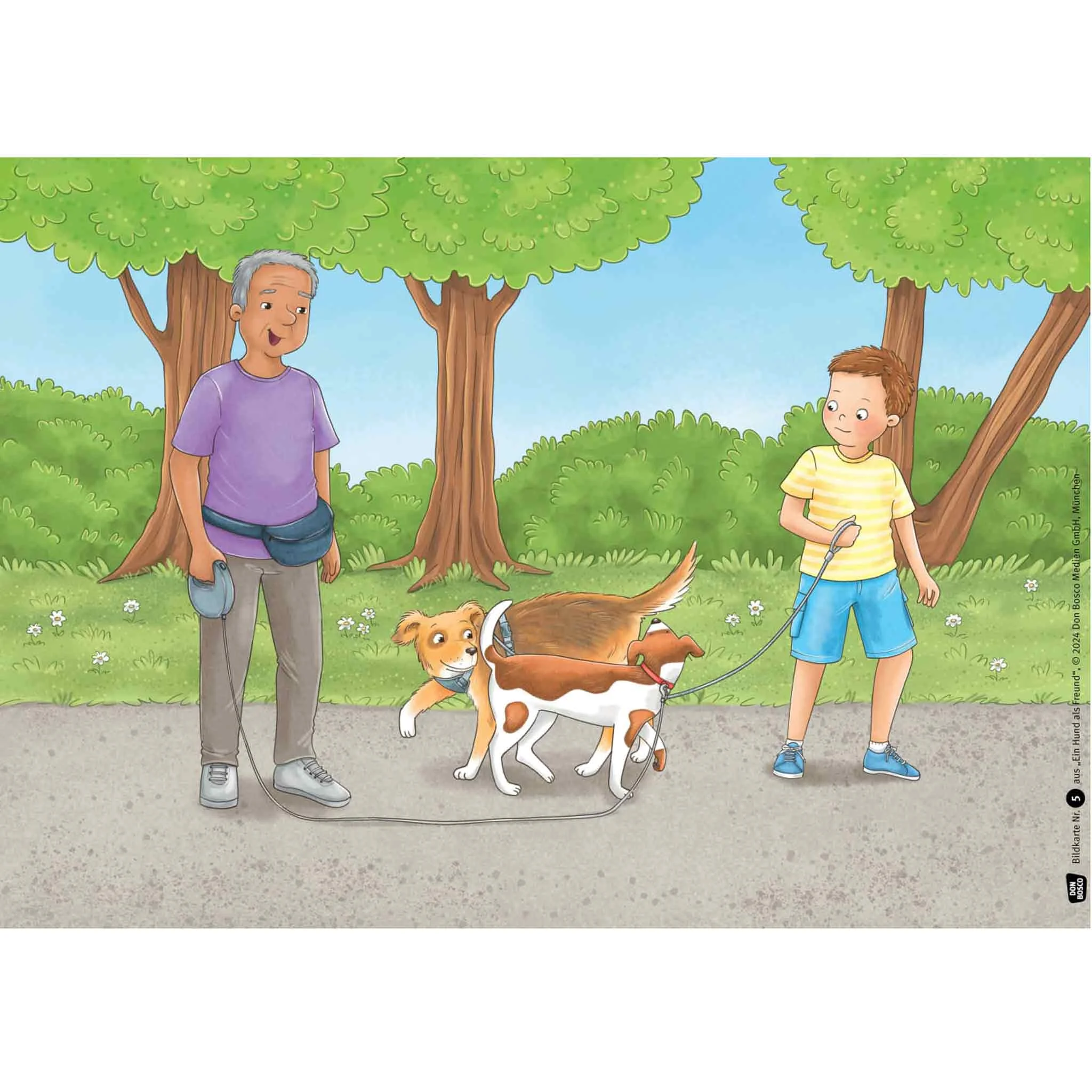 Hund, Leine, Hundespaziergang, Zwei Personen, Park