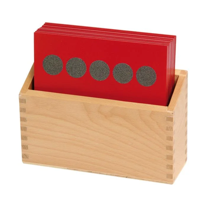 10 Sandpapier-Mengenbilder, im Holzkasten
