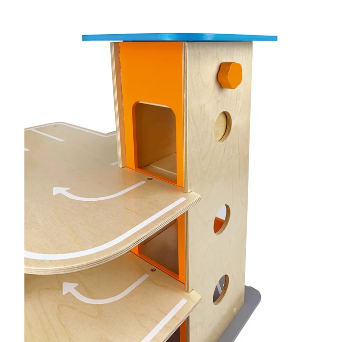 Holzspielhaus, Kletterturm, Puppenhaus, kinderspielzeug, orange Akzente