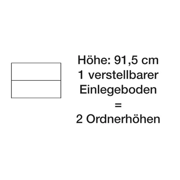 verstellbar, Einlegboden, Höhe 91,5 cm, Ordnerhöhe, Möbelteil
