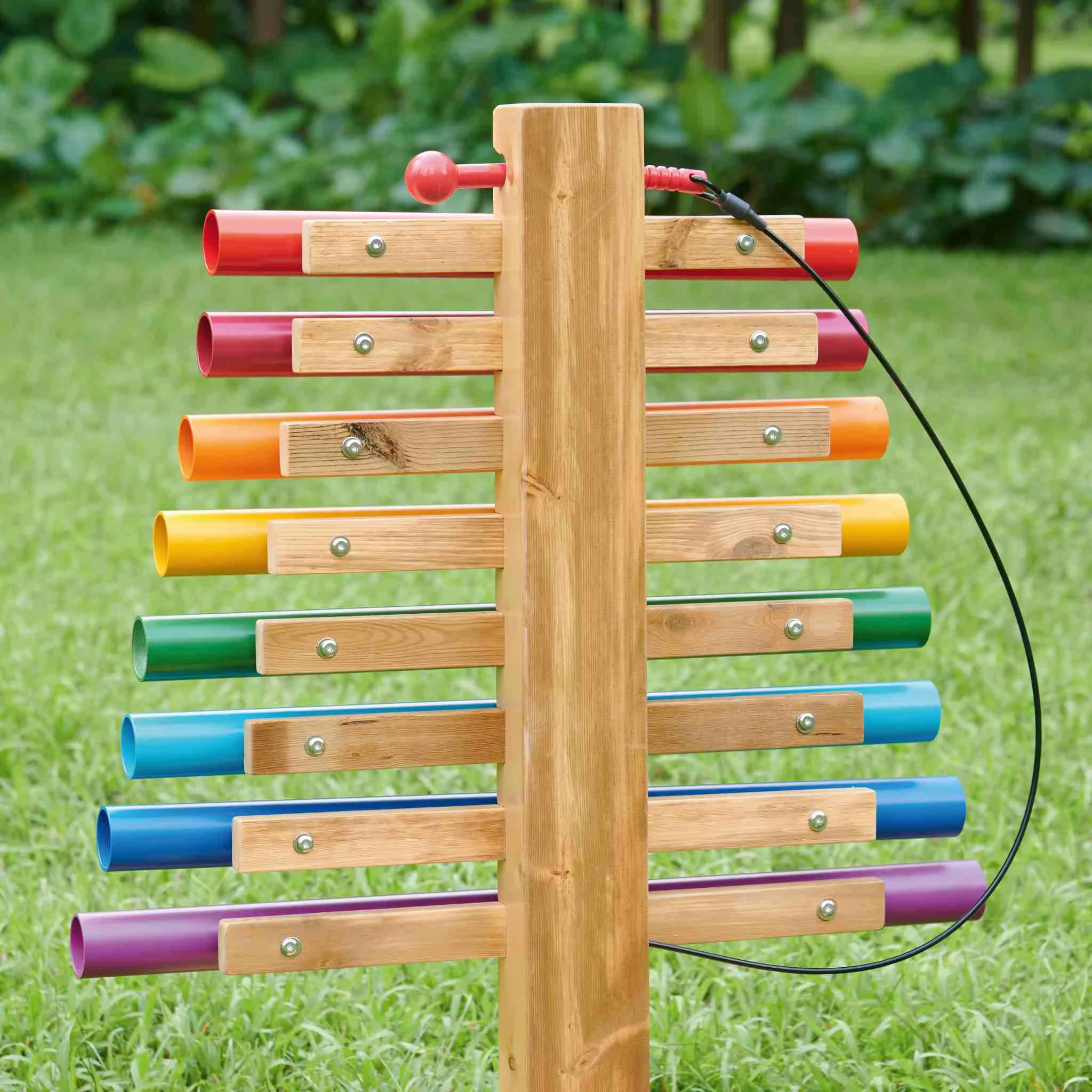Klangrohr, Holzständer, Farbspektrum, Outdoor-Spielgerät, Sortierständer