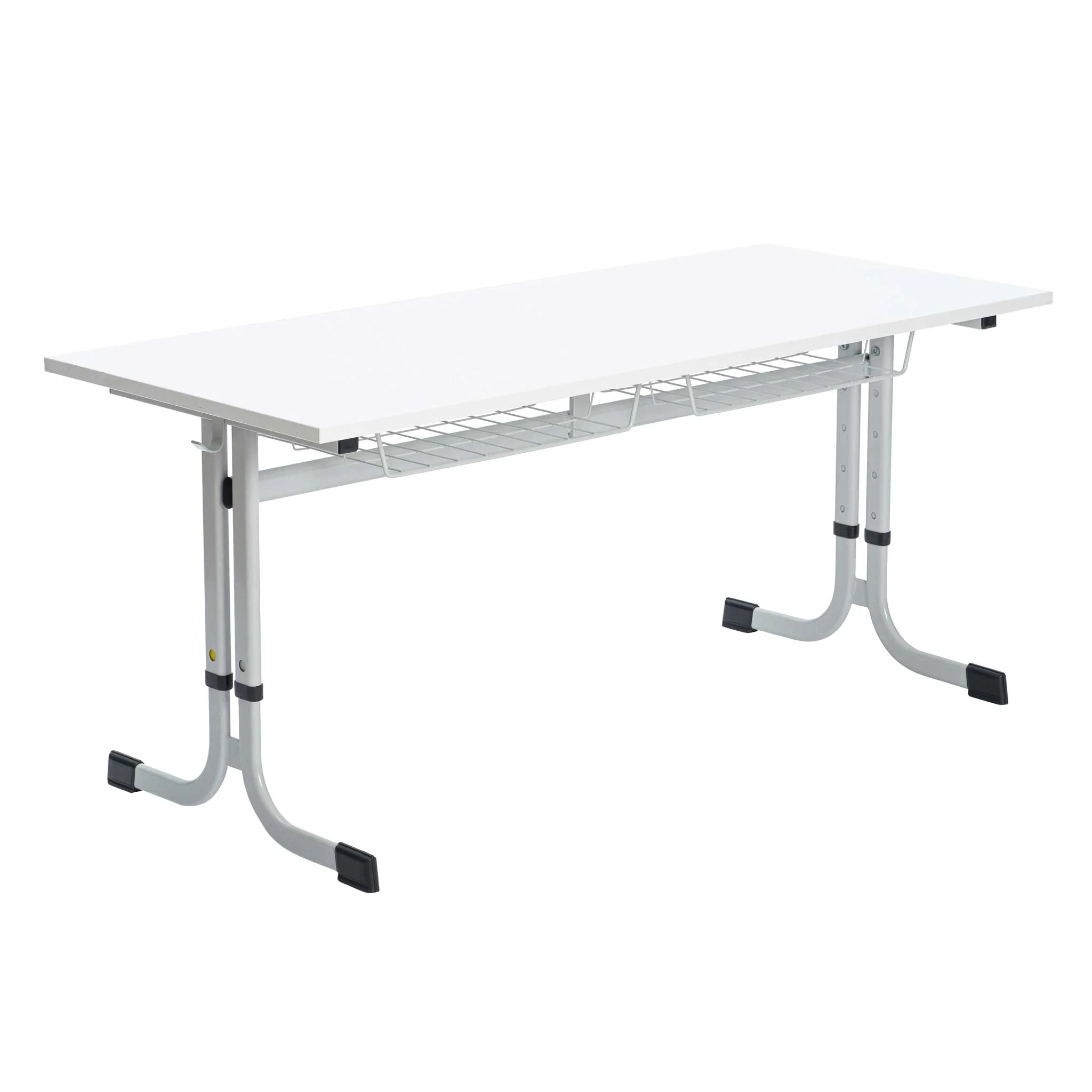 Schreibtisch, Klapptisch, Metalltisch, weiß, Pergamentablage