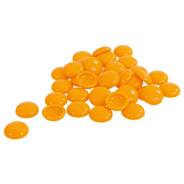 orange caps, plastic caps, lid, safety cap, flat disc