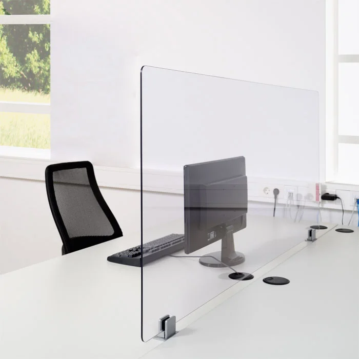 Schreibtischschutzscheibe, Sichtschutz-Folie, Monitor-Scheibe, Desk-Divider, Gläserner Bildschirmtrenner