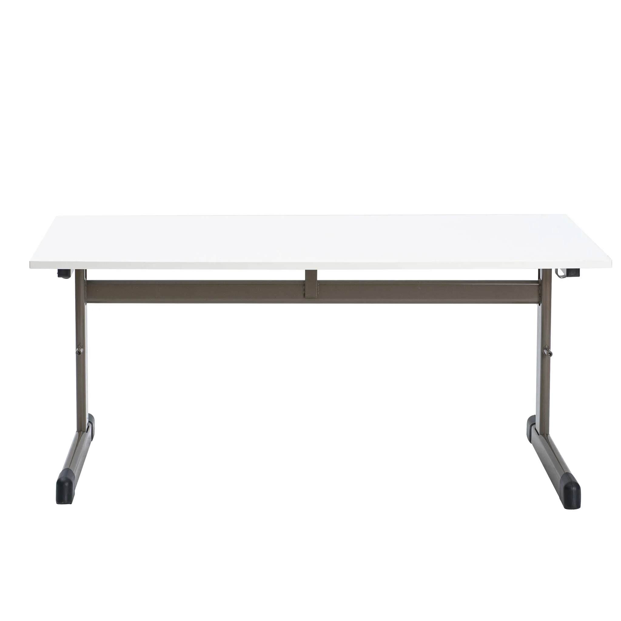 Schreibtisch, Klapptisch, Metallgestell, Weiße Tischplatte, Fussrollen
