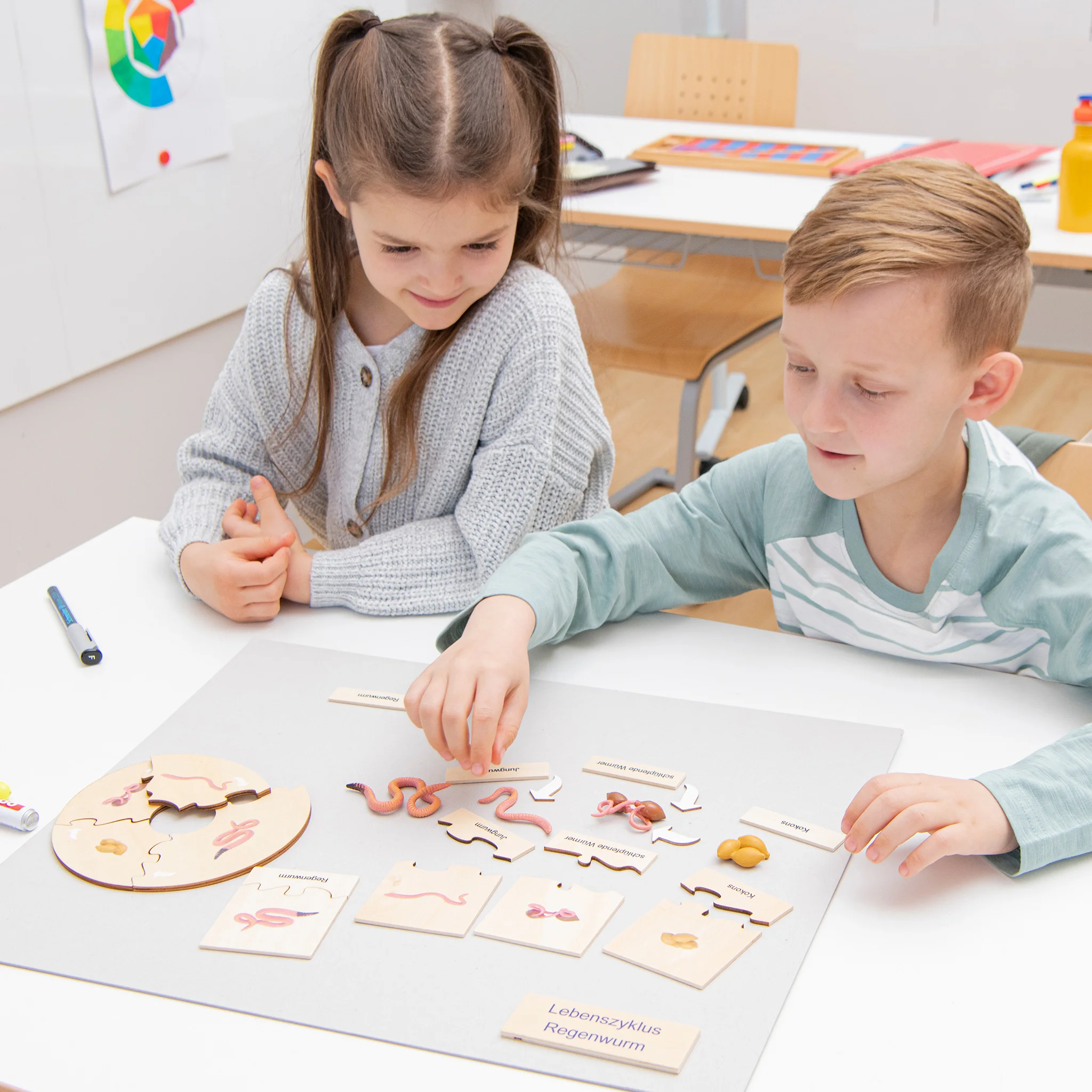 Puzzle, Bildungsspiel, Kinder Spiel, Holzteile, Lernbrett