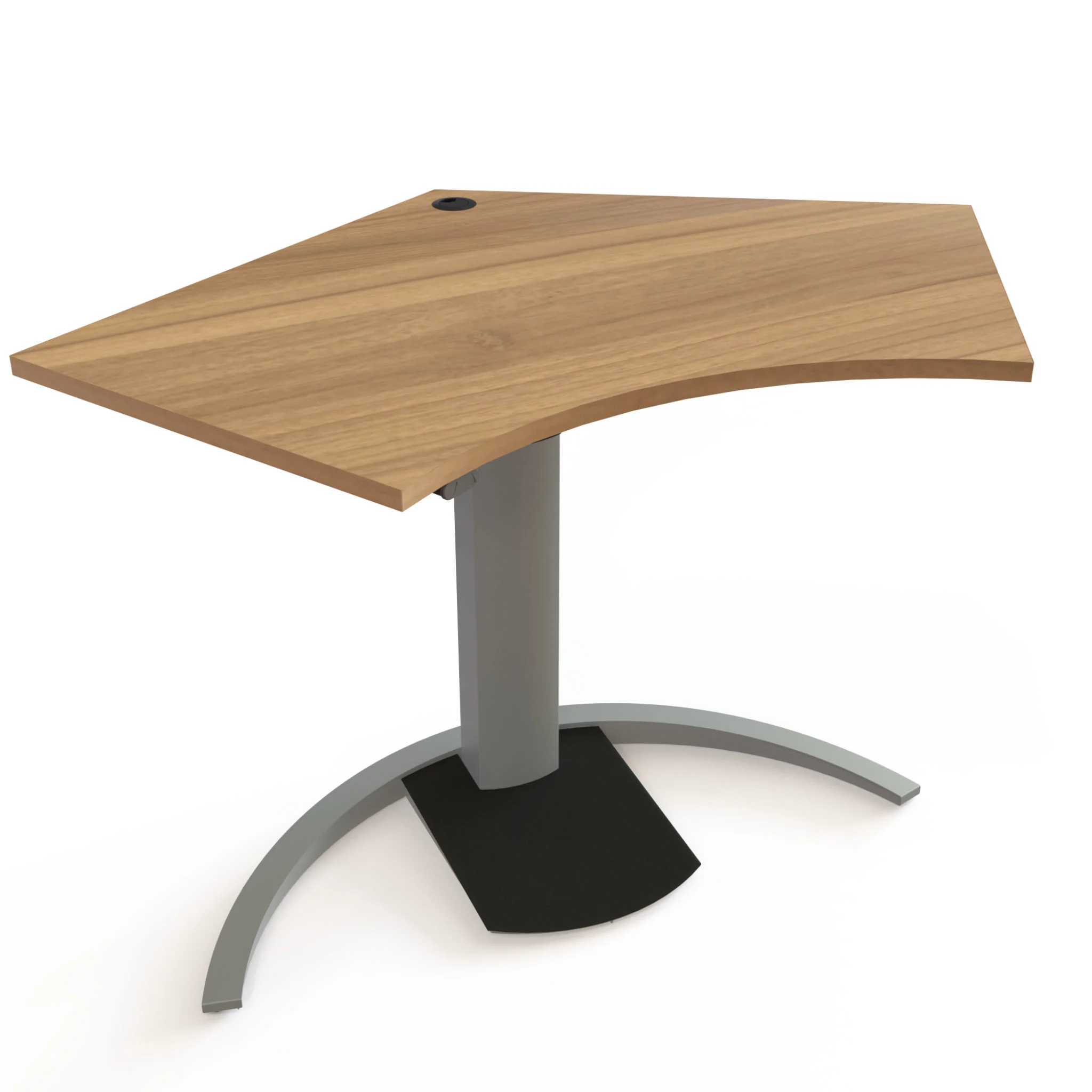 eckige_ecke_tisch, kombination_tisch, holz_platte, stuhlfuß_säule, metall_fuß