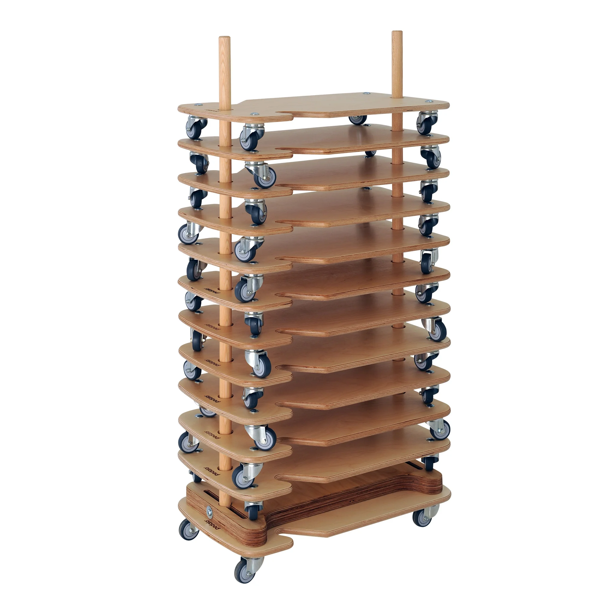 Schaustisch, Kurswagen, Holz, Rollen, Mehrstöckig