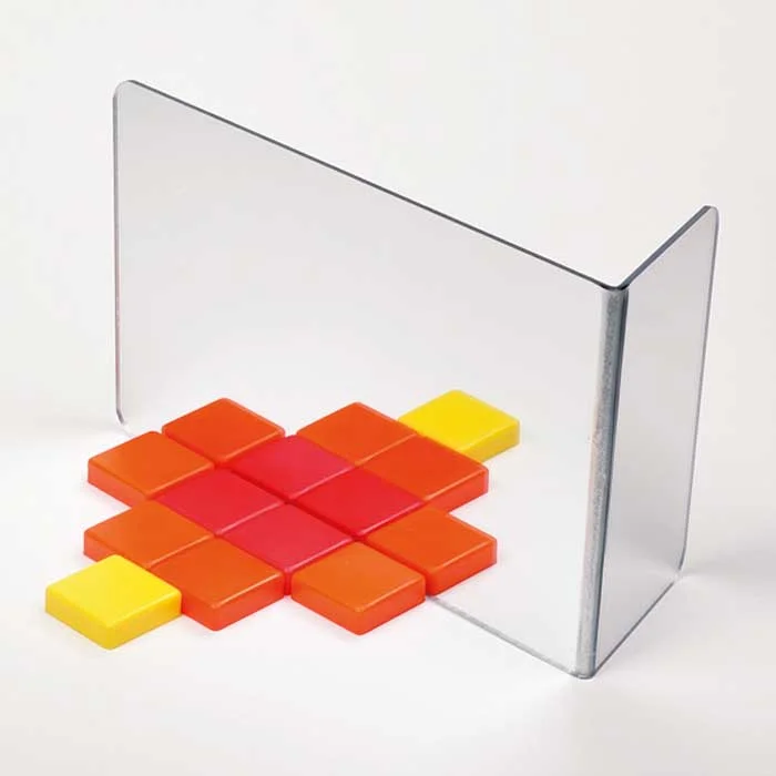 Puzzle, bunte Fliesen, Plastikblöcke, orangen Blöcke, gelbe Blöcke
