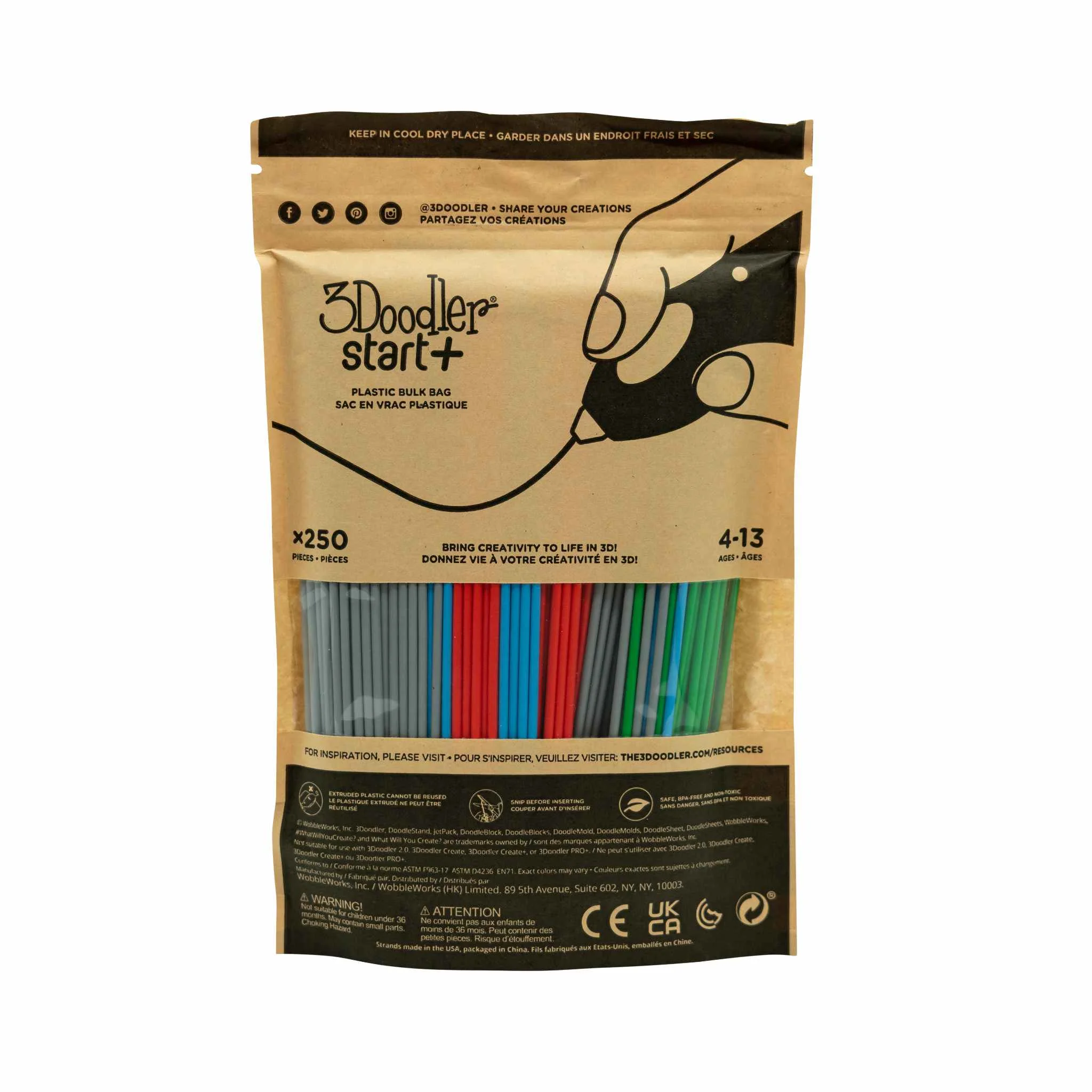 Plasticbag, Bunte Stifte, Stiftset, Doodle-Werkzeuge, 250 Stück