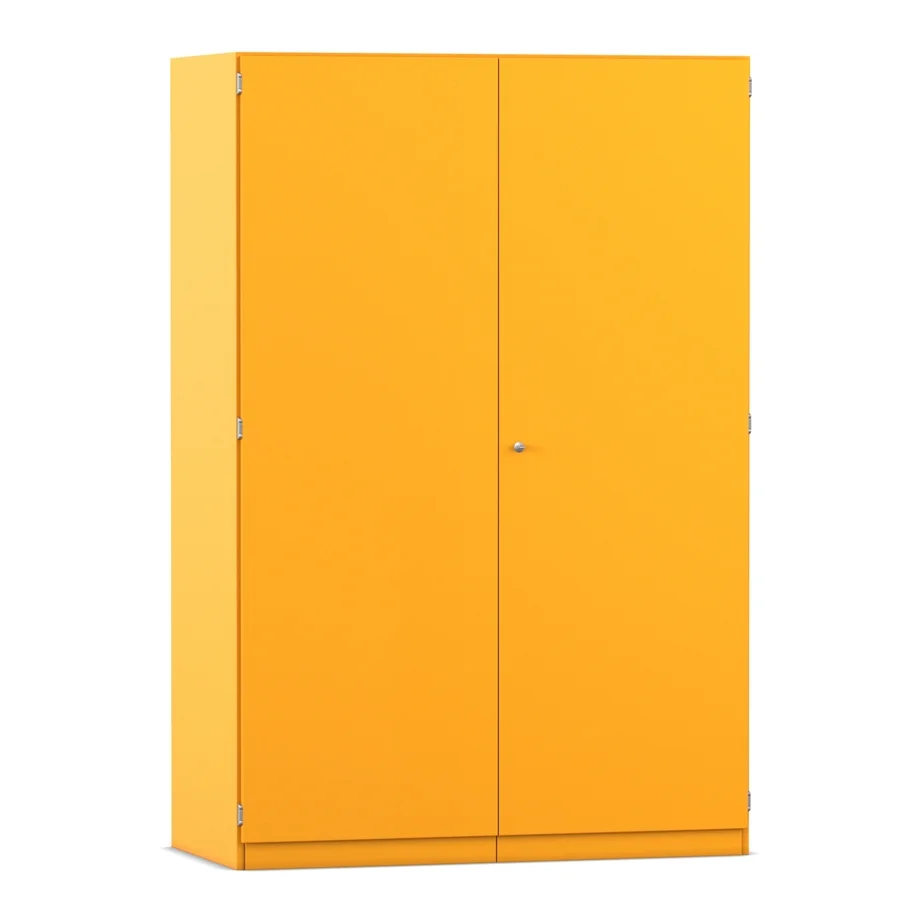 Schrank, Garderobenschrank, Zweiflügelig, orange, Metall