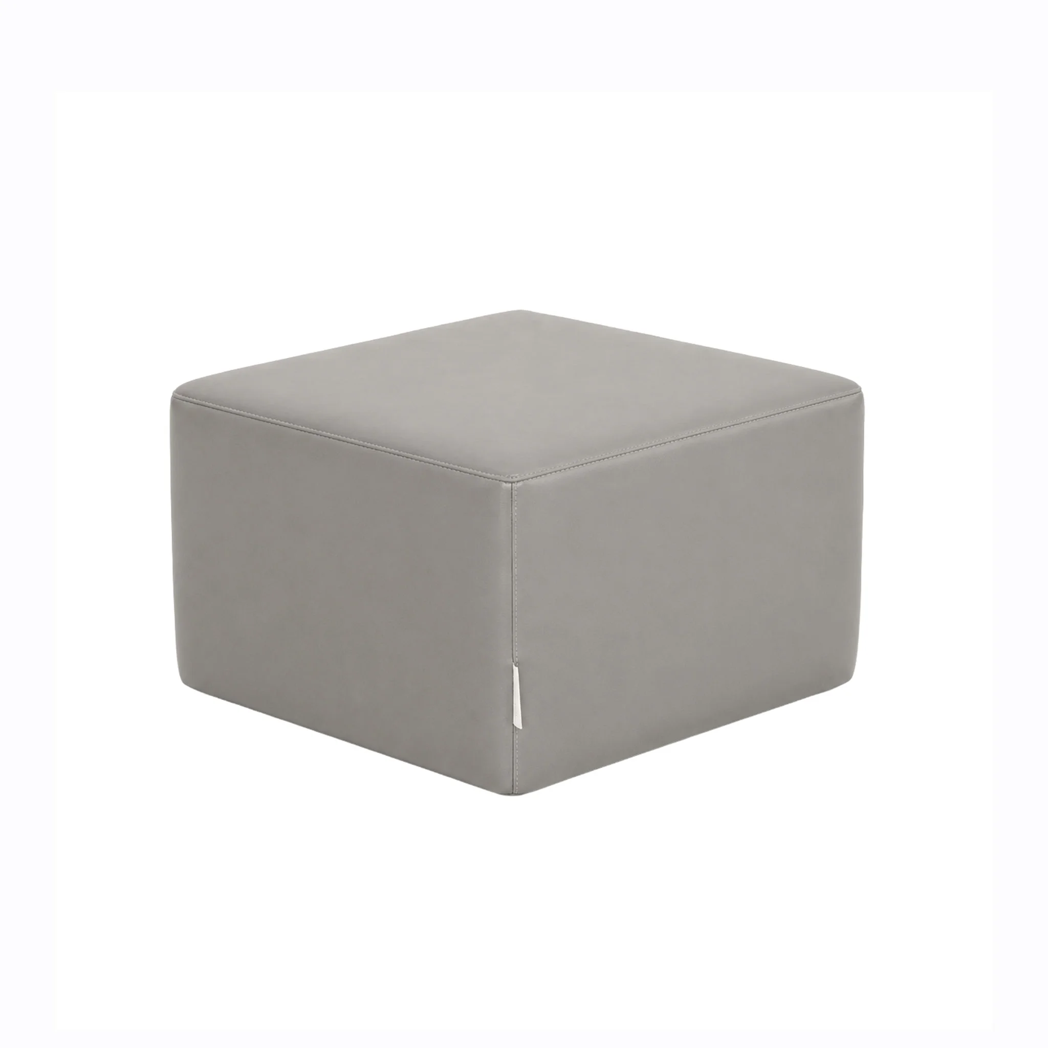 Sitzwürfel, Pouf, Grau, Kunstleder, quadrat