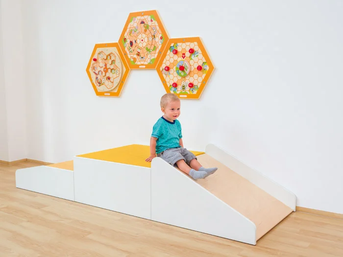 Kinderkletterpuzzle, Kletterwand, Rutsche, Spielmodul, Holzspielzeug
