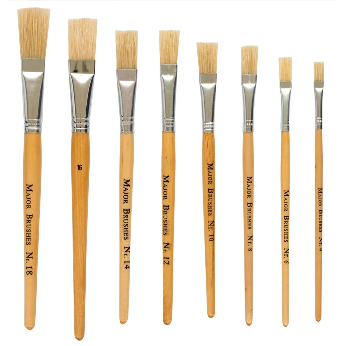 Pinsel, Naturholzstiel, Schnittpinsel, Künstlerpinsel, Nass-/Trockentechnik