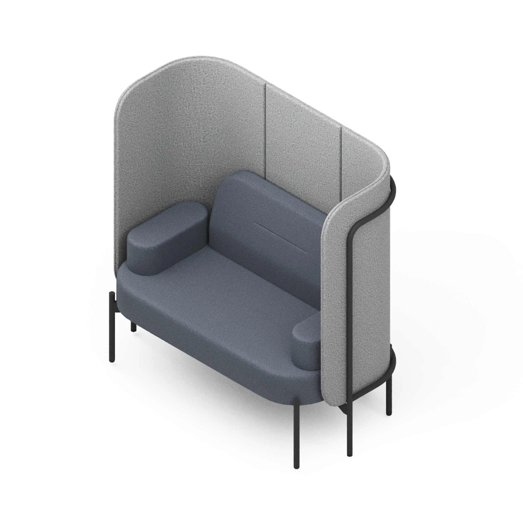 Sofa, Sitzbank, Raumtrenner, Grau, Polster